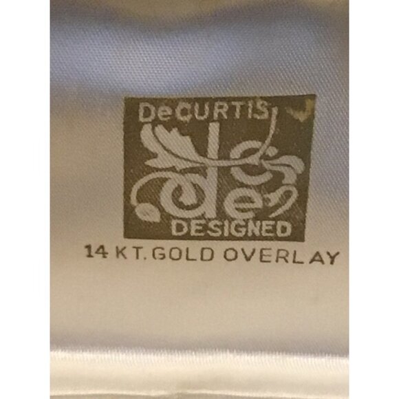 Vintage DeCurtis 14k Gold Overlay Cultured Pearl leaf Brooch and earring set in - Picture 4 of 10